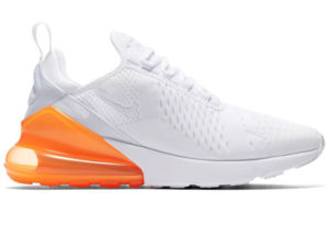 Nike Air Max 270 белые с оранжевым
