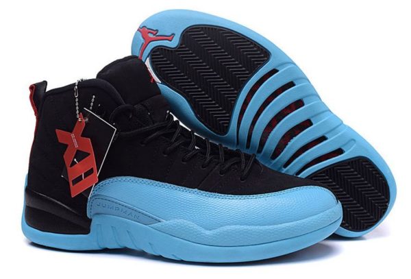 Nike Air Jordan 12 Retro черные с голубым (40-45)